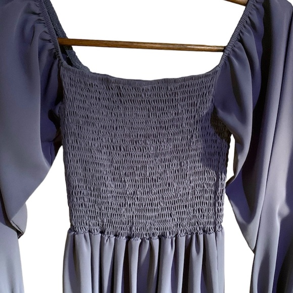 Blue Anna-Kaci Long Sleeve Square Neck Dress Size Small - Picture 3 of 11